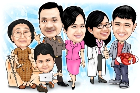 karikatur keluarga